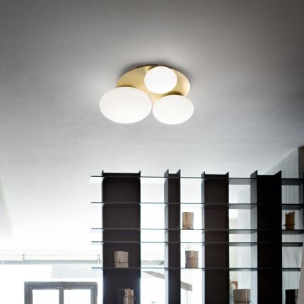 Ideal Lux - LED Ceiling light NINFEA 3xGX53/9W/230V gold