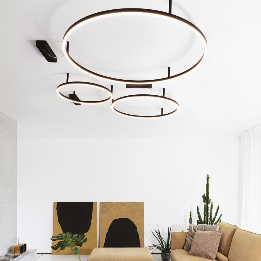 Ideal Lux - LED Ceiling light ORACLE S LED/53W/230V 2700K d. 90 cm black