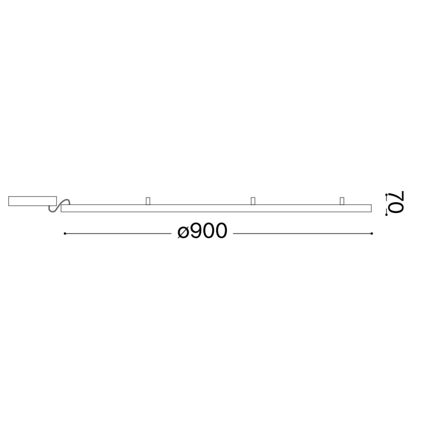 Ideal Lux - LED Ceiling light ORACLE S LED/53W/230V 2700K d. 90 cm black