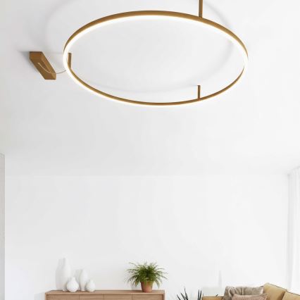 Ideal Lux - ORACLE SLIM LED ceiling light 29W/230V 4000K CRI 90 Ø 50 cm gold