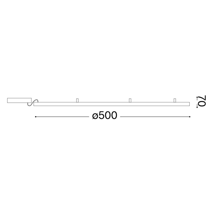 Ideal Lux - LED Ceiling light ORACLE SLIM LED/32W/230V 3000K d. 50 cm black