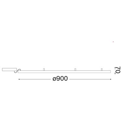 Ideal Lux - ORACLE SLIM LED Ceiling Light 53W 230V 3000K CRI 90 Ø 90 cm, gold