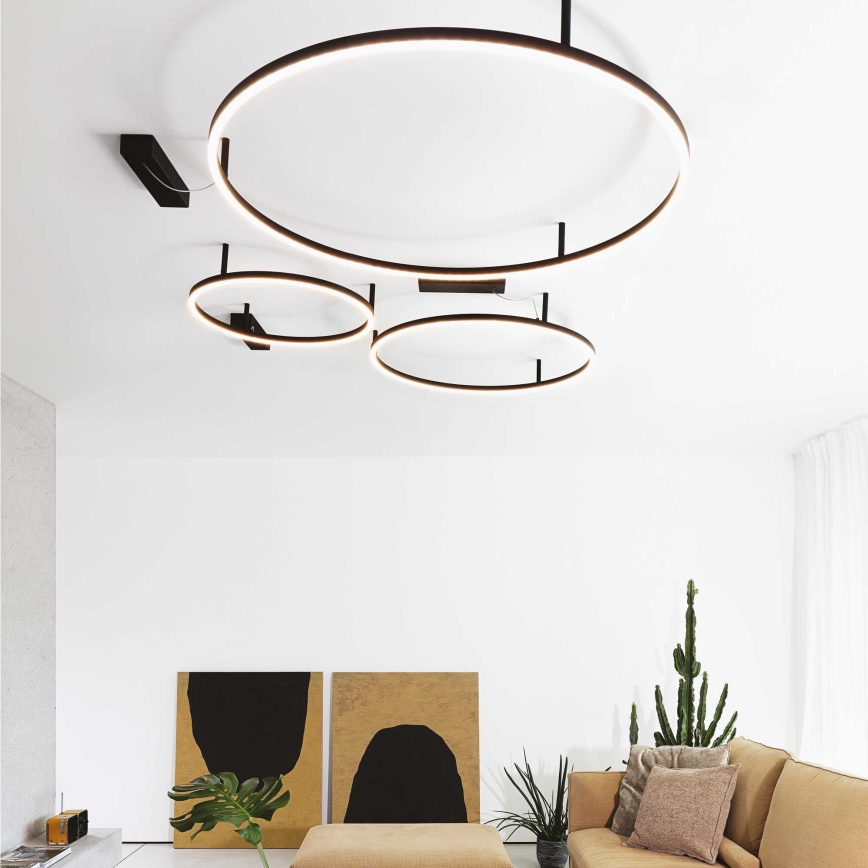Ideal Lux - LED Ceiling light ORACLE SLIM LED/55W/230V 3000K d. 90 cm black