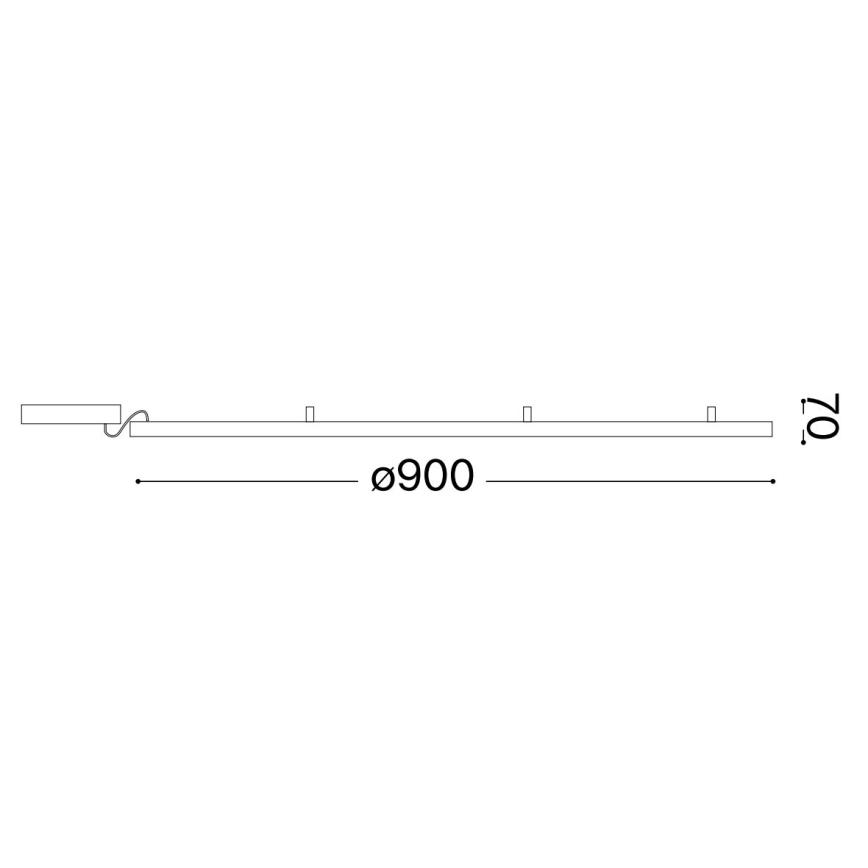 Ideal Lux - LED Ceiling light ORACLE SLIM LED/55W/230V 3000K d. 90 cm black