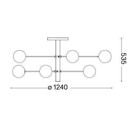 Ideal Lux - LED Chandelier on a pole COSMOPOLITAN 10xG9/3W/230V d. 124 cm black