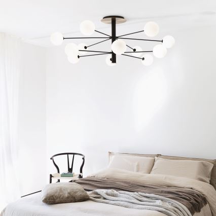 Ideal Lux - LED Chandelier on a pole COSMOPOLITAN 12xG9/3W/230V d. 145 cm black