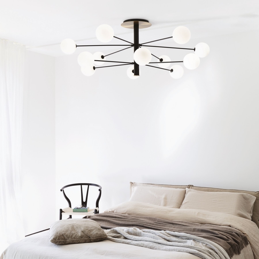 Ideal Lux - LED Chandelier on a pole COSMOPOLITAN 12xG9/3W/230V d. 145 cm black