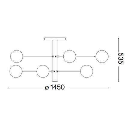 Ideal Lux - LED Chandelier on a pole COSMOPOLITAN 12xG9/3W/230V d. 145 cm black