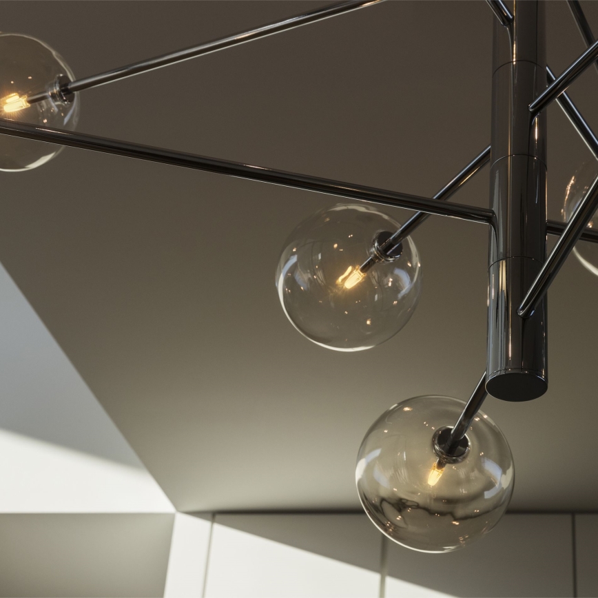 Ideal Lux - LED Chandelier on a pole EQUINOXE 12xG4/2W/230V d. 124 cm shiny chrome/clear