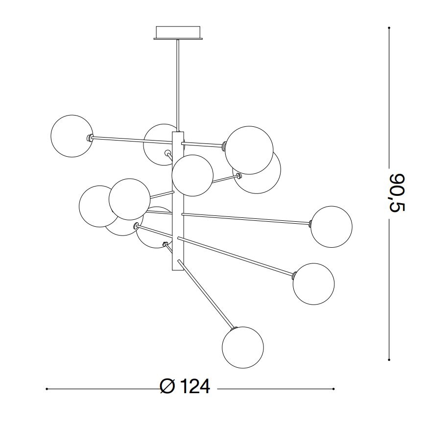 Ideal Lux - LED Chandelier on a pole EQUINOXE 12xG4/2W/230V d. 124 cm shiny chrome/clear
