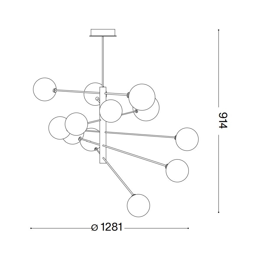 Ideal Lux - LED Chandelier on a pole EQUINOXE 12xG4/2W/230V d. 128,1 cm shiny chrome/smoky