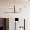 Ideal Lux - LED Chandelier on a pole EQUINOXE 8xG4/2W/230V d. 128 cm brass/clear
