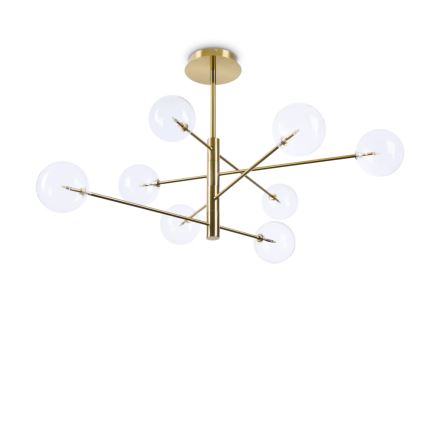 Ideal Lux - LED Chandelier on a pole EQUINOXE 8xG4/2W/230V d. 128 cm brass/clear