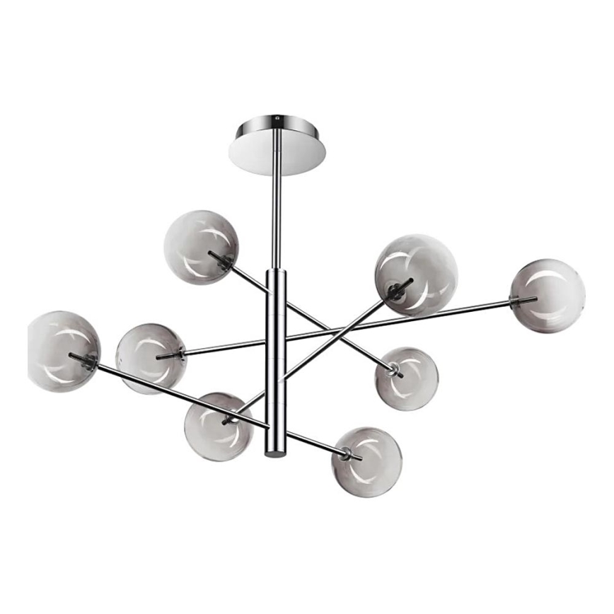 Ideal Lux - LED Chandelier on a pole EQUINOXE 8xG4/2W/230V d. 128 cm shiny chrome/smoky