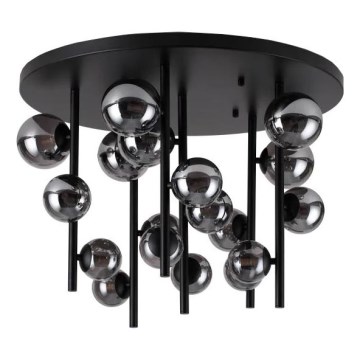 Ideal Lux - LED Chandelier on a pole PERLAGE 18xG9/3W/230V d. 70 cm black/smoky