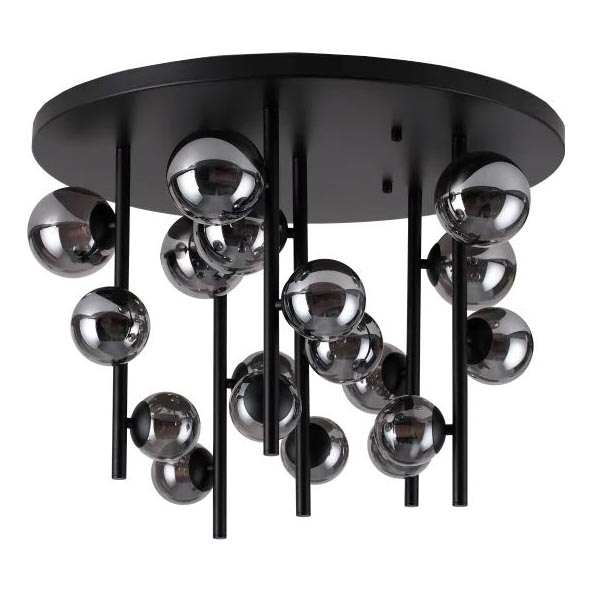 Ideal Lux - LED Chandelier on a pole PERLAGE 18xG9/3W/230V d. 70 cm black/smoky