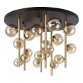 Ideal Lux - LED Chandelier on a pole PERLAGE 18xG9/3W/230V d. 70 cm gold/smoky