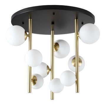 Ideal Lux - LED Chandelier on a pole PERLAGE 9xG9/3W/230V d. 55 cm gold/white