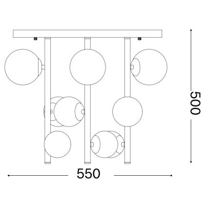 Ideal Lux - LED Chandelier on a pole PERLAGE 9xG9/3W/230V d. 55 cm gold/white