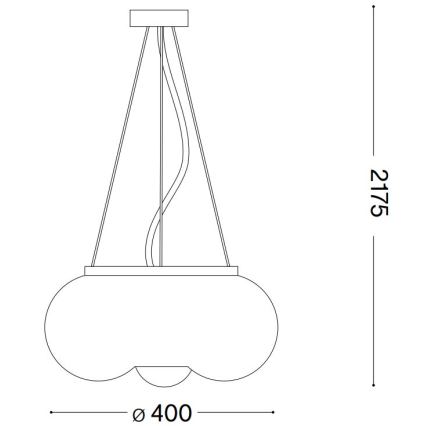 Ideal Lux - LED Chandelier on a string ARIZONA 3xGX53/9W/230V d. 40 cm white