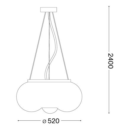 Ideal Lux - LED Chandelier on a string ARIZONA 5xGX53/9W/230V d. 52 cm white