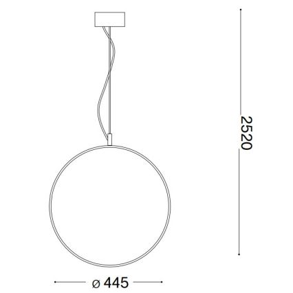 Ideal Lux - LED Chandelier on a string CIRCUS LED/29W/230V d. 44 cm CRI 90 black