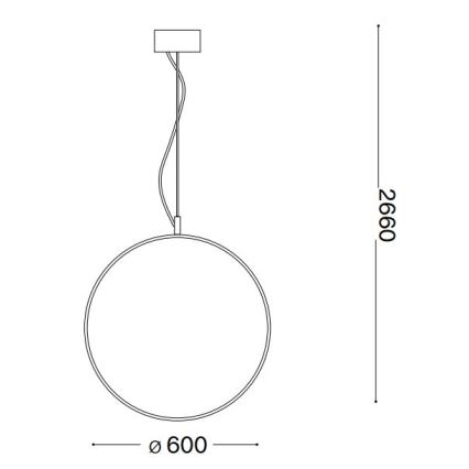 Ideal Lux - LED Chandelier on a string CIRCUS LED/33W/230V d. 60 cm CRI 90 black