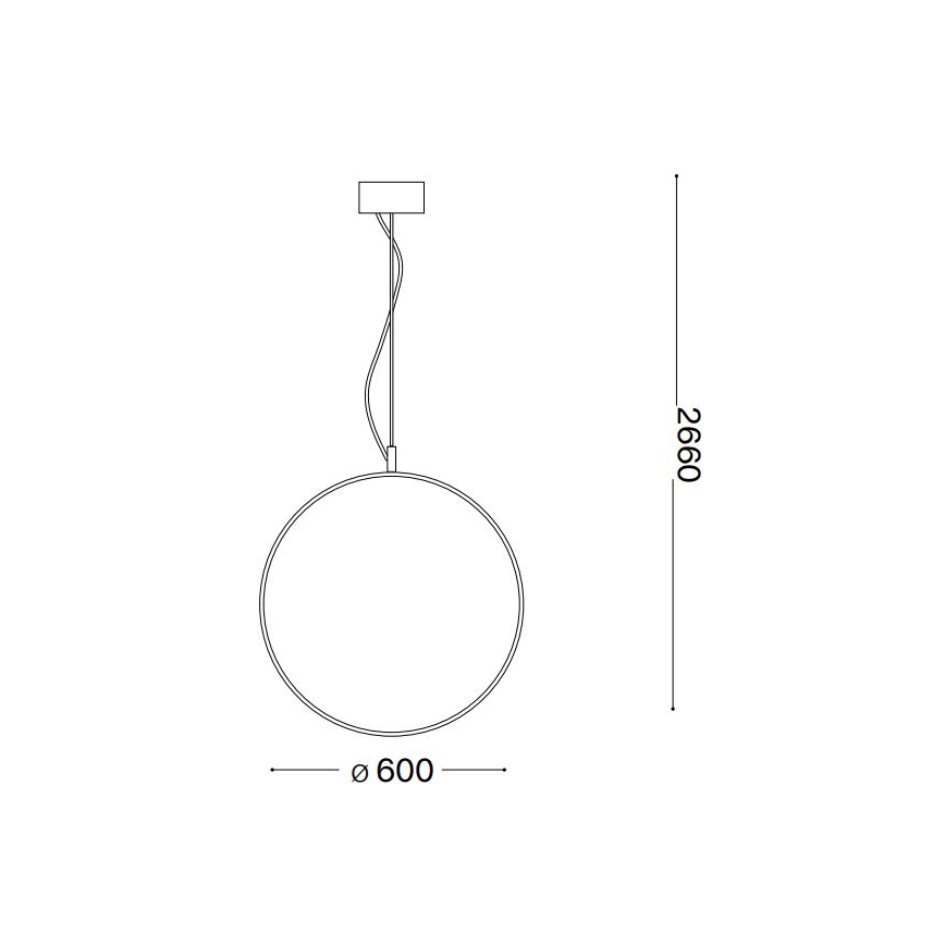Ideal Lux - LED Chandelier on a string CIRCUS LED/33W/230V d. 60 cm CRI 90 black
