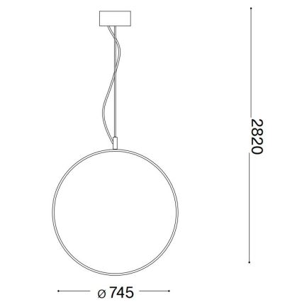 Ideal Lux - LED Chandelier on a string CIRCUS LED/36W/230V d. 74,5 cm CRI 90 black