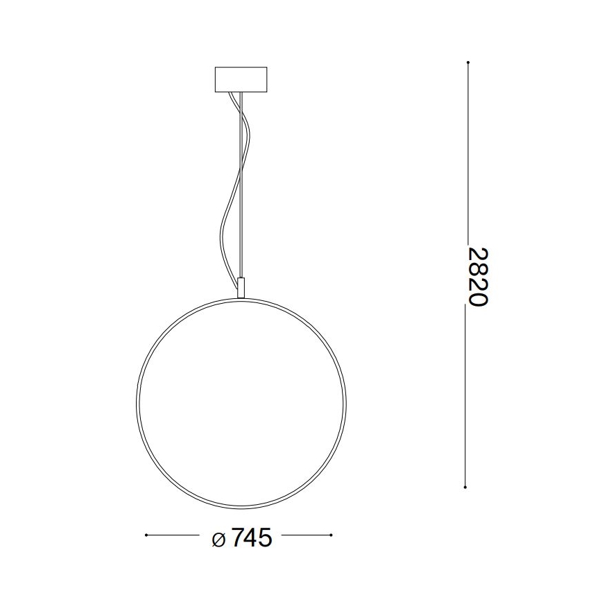 Ideal Lux - LED Chandelier on a string CIRCUS LED/36W/230V d. 74,5 cm CRI 90 black