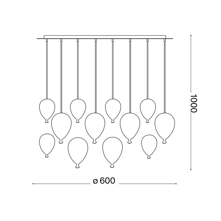 Ideal Lux - LED Chandelier on a string CLOWN 12xG9/3W/230V d. 60 cm colorful