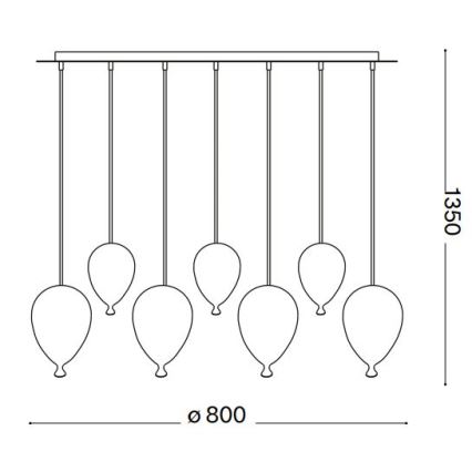 Ideal Lux - LED Chandelier on a string CLOWN 7xG9/3W/230V 80 cm colorful