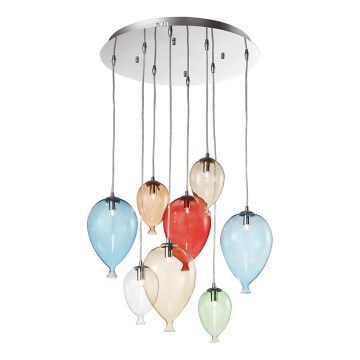 Ideal Lux - LED Chandelier on a string CLOWN 8xG9/3W/230V d. 50 cm colorful