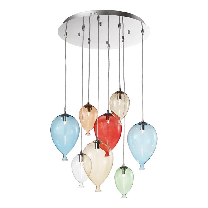 Ideal Lux - LED Chandelier on a string CLOWN 8xG9/3W/230V d. 50 cm colorful