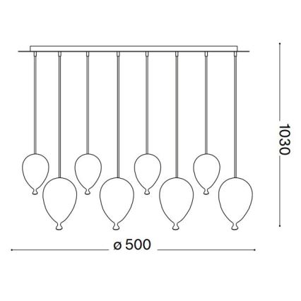 Ideal Lux - LED Chandelier on a string CLOWN 8xG9/3W/230V d. 50 cm colorful