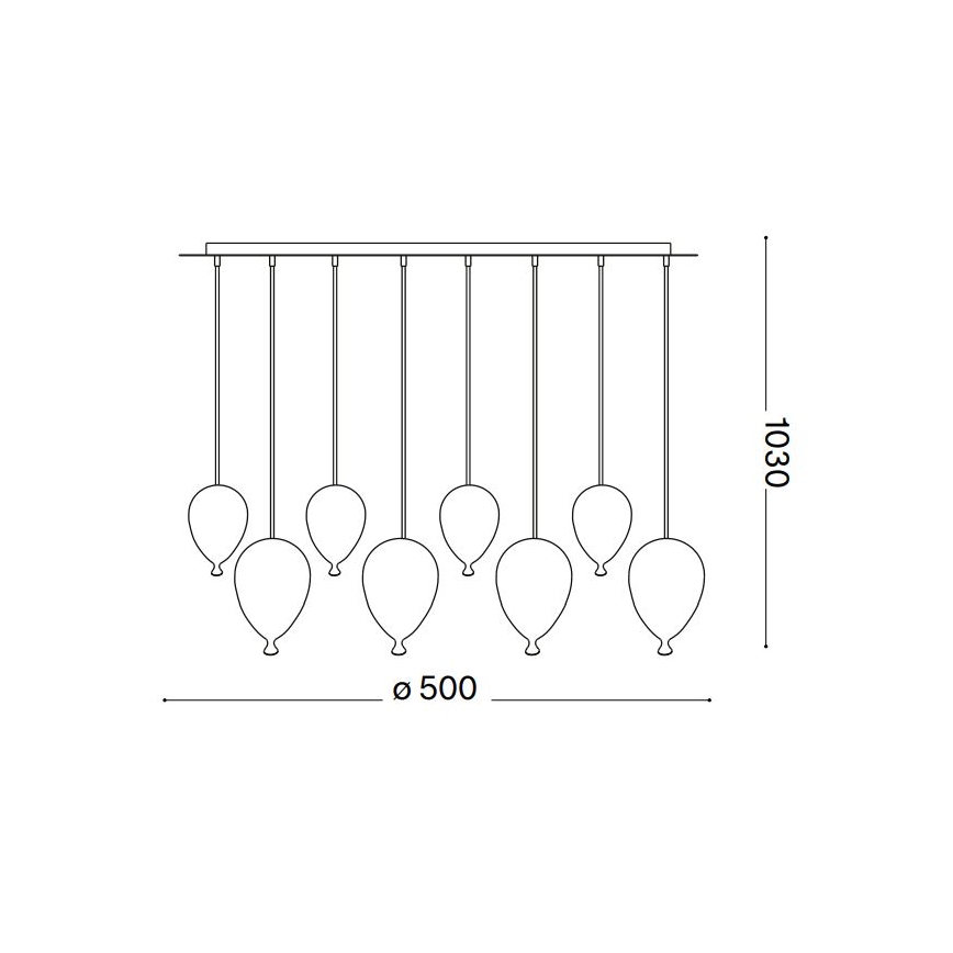 Ideal Lux - LED Chandelier on a string CLOWN 8xG9/3W/230V d. 50 cm colorful