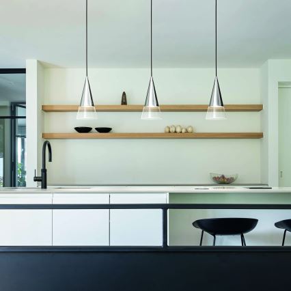 Ideal Lux - LED Chandelier on a string CONO 1xGU10/7W/230V d. 15 cm CRI 90 shiny chrome