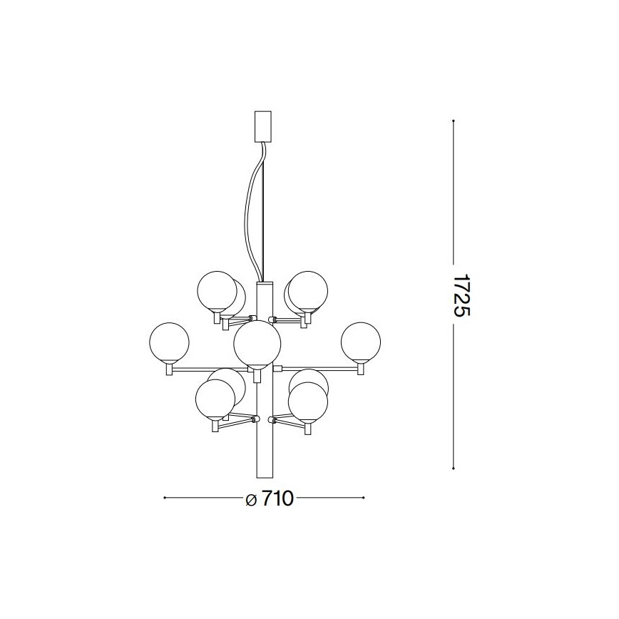 Ideal Lux - LED Chandelier on a string COPERNICO 12xG9/3W/230V d. 71 cm black