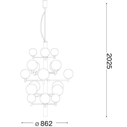 Ideal Lux - LED Chandelier on a string COPERNICO 20xG9/3W/230V d. 86 cm black