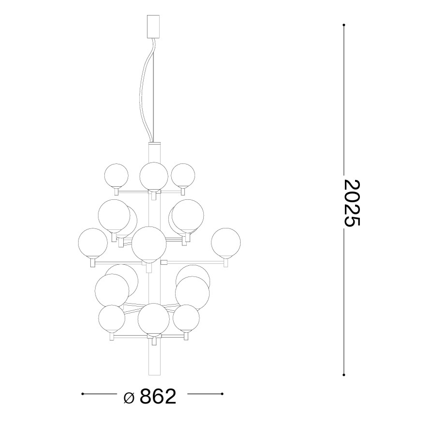 Ideal Lux - LED Chandelier on a string COPERNICO 20xG9/3W/230V d. 86 cm black