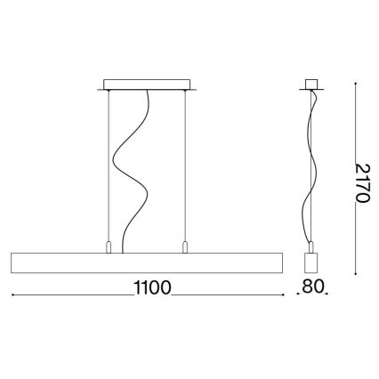 Ideal Lux - LED Chandelier on a string CRAFT LED/32W/230V CRI 90 beech