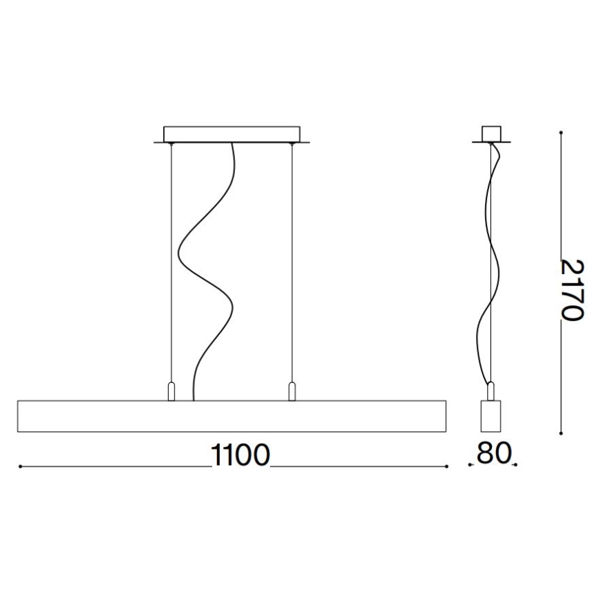 Ideal Lux - LED Chandelier on a string CRAFT LED/32W/230V CRI 90 beech