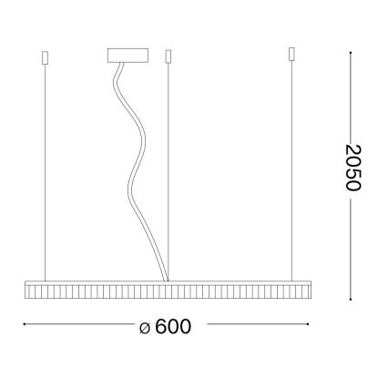 Ideal Lux - LED Chandelier on a string CROWN LED/30W/230V 3000K d. 60 cm CRI 90 brass