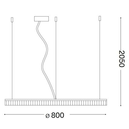 Ideal Lux - LED Chandelier on a string CROWN LED/42W/230V 3000K d. 80 cm CRI 90 brass