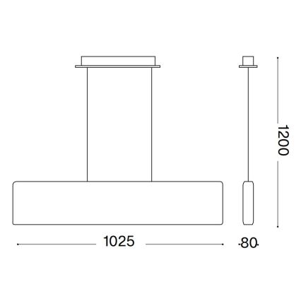 Ideal Lux - LED Chandelier on a string DESK LED/32W/230V 102,5 cm CRI 90 black