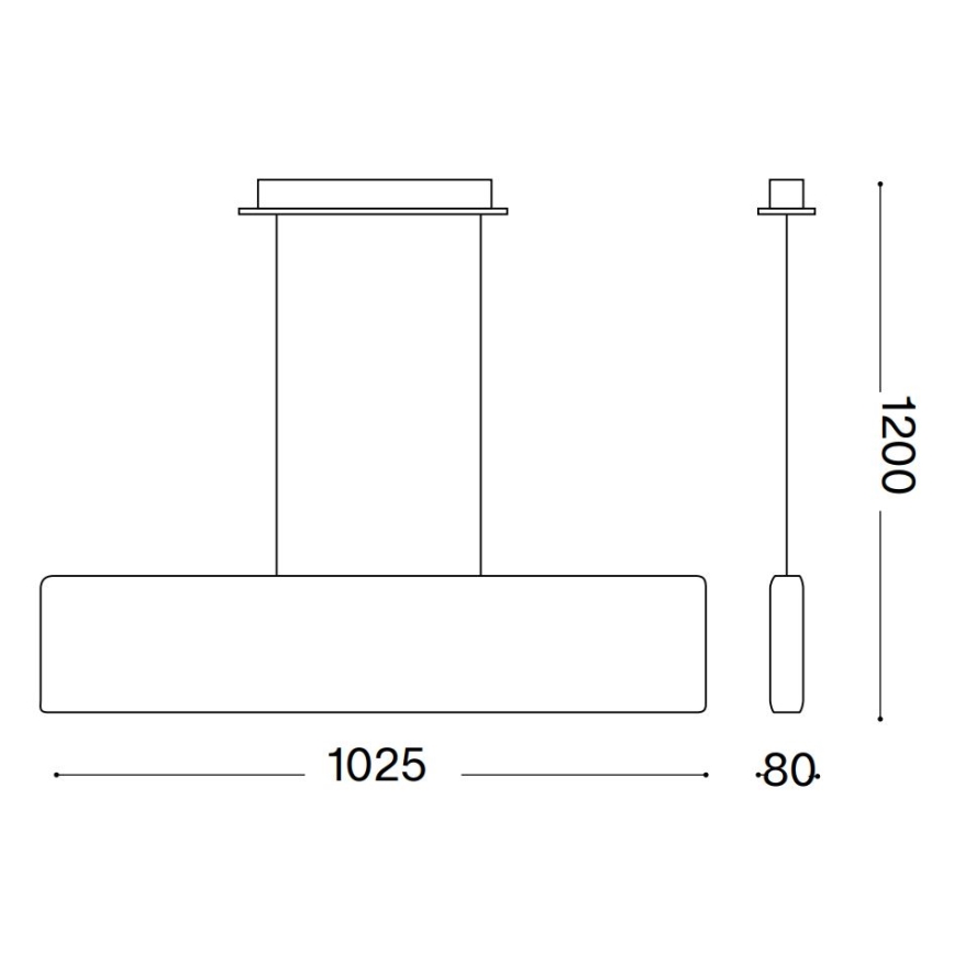 Ideal Lux - LED Chandelier on a string DESK LED/32W/230V 102,5 cm CRI 90 black