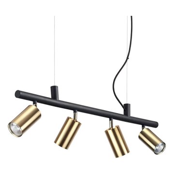 Ideal Lux - LED Chandelier on a string DYNAMITE 4xGU10/7W/230V CRI 90 black/brass