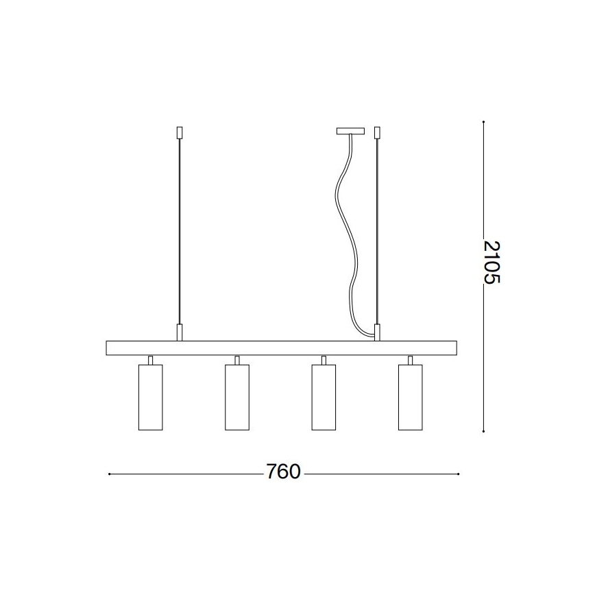 Ideal Lux - LED Chandelier on a string DYNAMITE 4xGU10/7W/230V CRI 90 black/brass