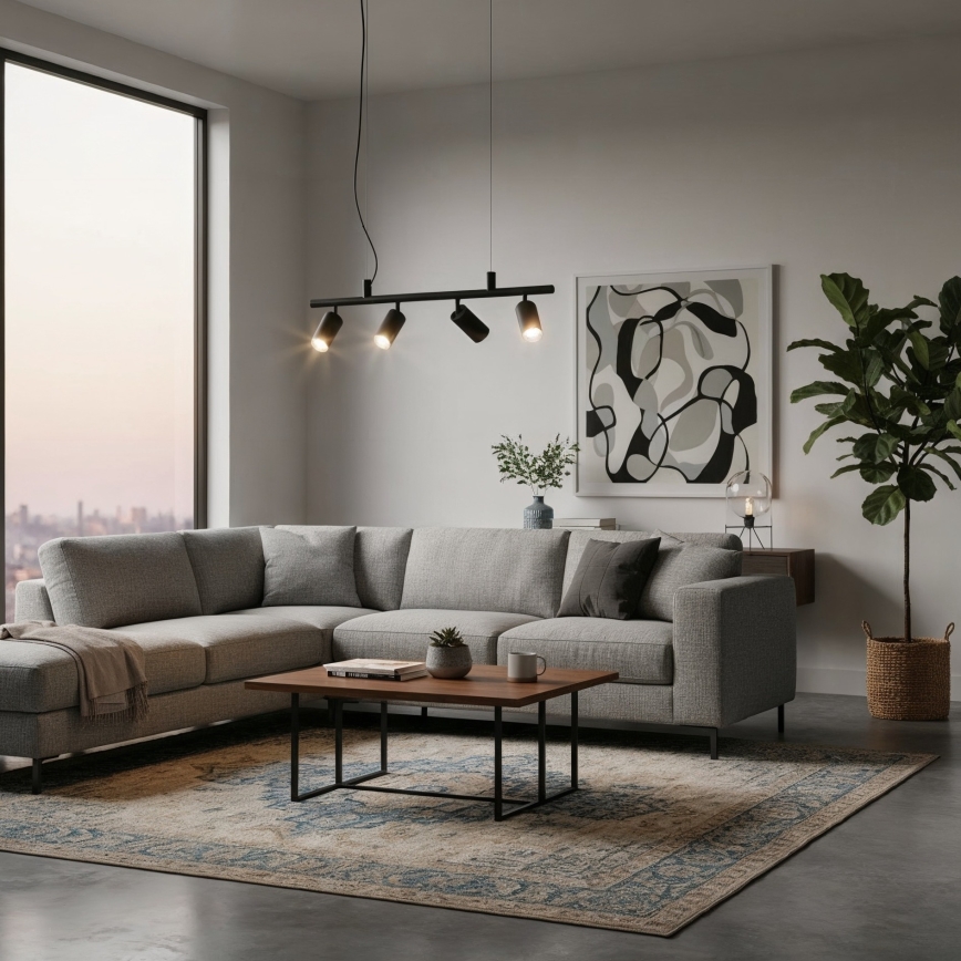 Ideal Lux - LED Chandelier on a string DYNAMITE 4xGU10/7W/230V CRI 90 black