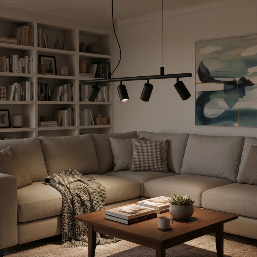 Ideal Lux - LED Chandelier on a string DYNAMITE 4xGU10/7W/230V CRI 90 black